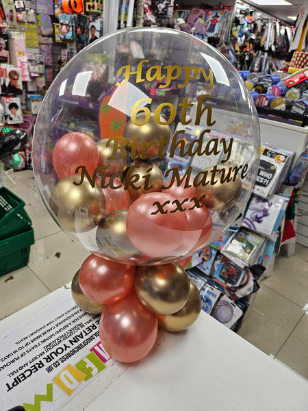 Personalised 20" Bubble Balloon Centrepiece