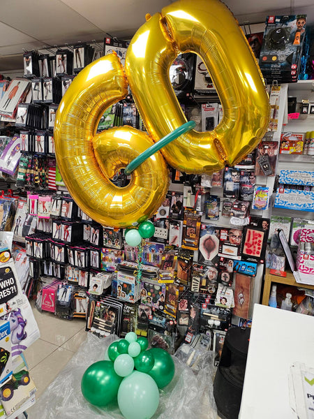 Slanted Double Number Balloon Bouquet