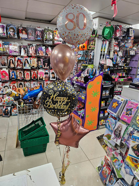 18 Inch Happy Birthday Black & Gold Fizz Foil Balloon