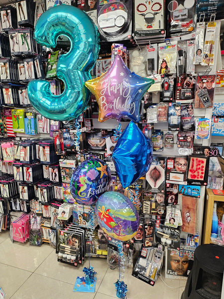 26 Inch Tiffany Blue Number 3 Foil Balloon