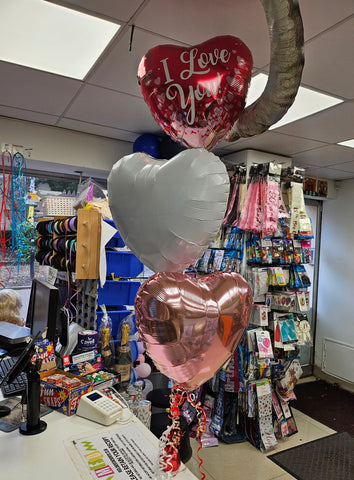 Valentine's Foil Three Balloon Bouquet