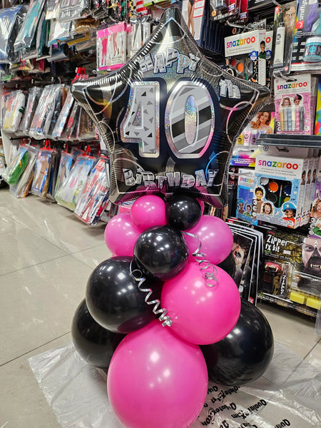 18 Inch Black Star 40th Birthday Foil Balloon