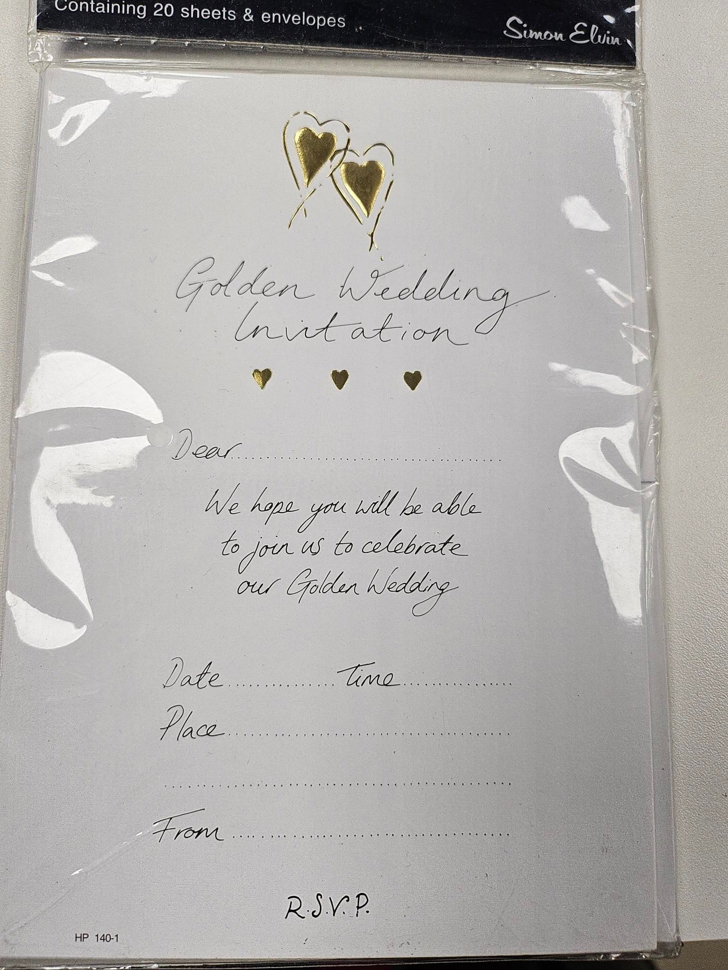 Golden Wedding Anniversary Invitations (20pk)