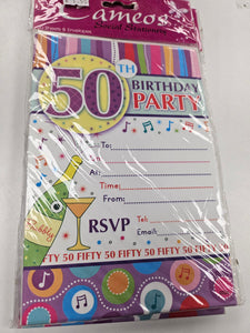 50th Birthday Party Invitations (20pk)