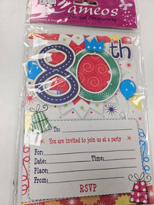 80th Birthday Party Invitations (20pk)