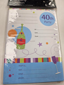 40th Birthday Party Invitations (20pk)
