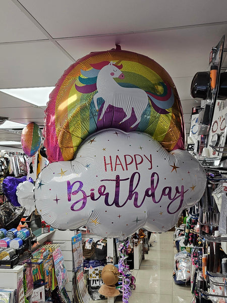 35 Inch Birthday Rainbow Unicorn Foil Balloon