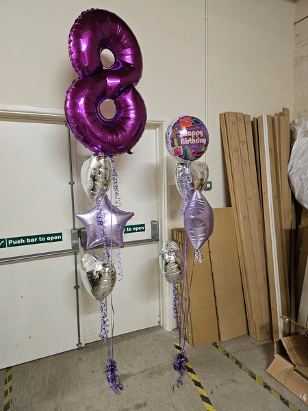 40 Inch Purple Number 8 Foil Balloon