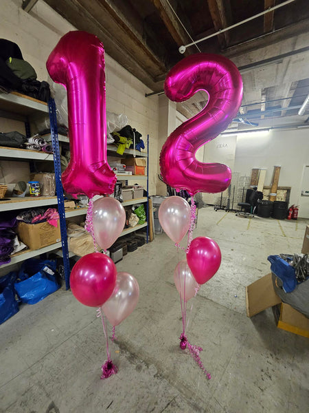 34 Inch Magenta Number 1 Foil Balloon