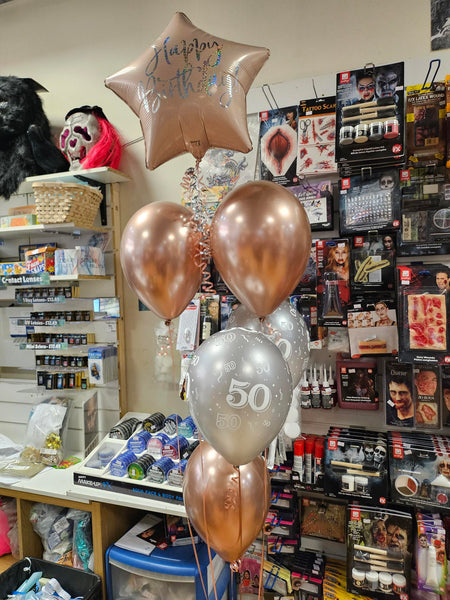 16 Inch Powder Pink Birthday Star Foil Balloon