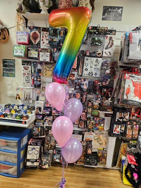 34 Inch Rainbow Number 7 Foil Balloon