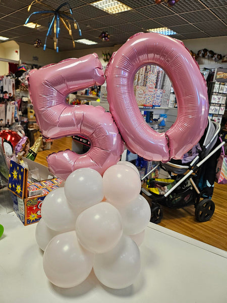 14 Inch Pastel Pink Number 0 Foil Balloon