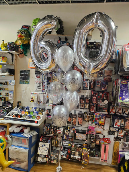 34 Inch Silver Number 0 Foil Balloon