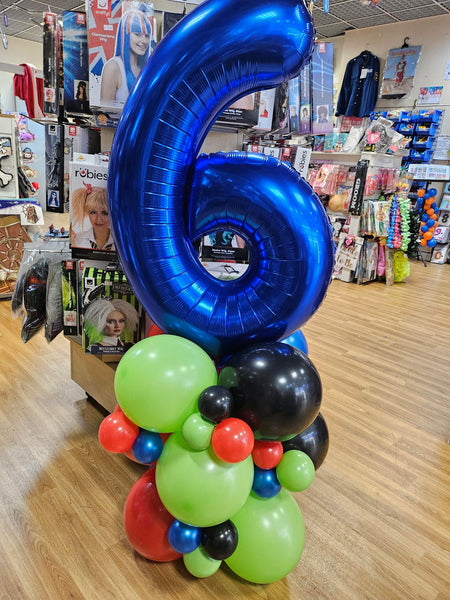 34 Inch Blue Number 6 Foil Balloon