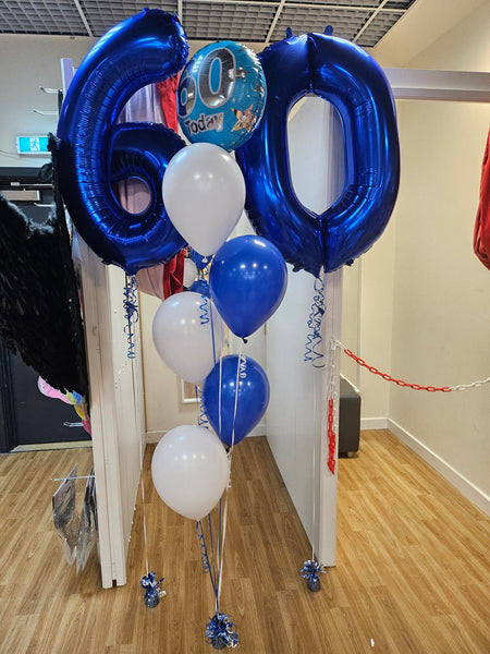 18 Inch 60 Today Blue & Silver Stars Foil Balloon
