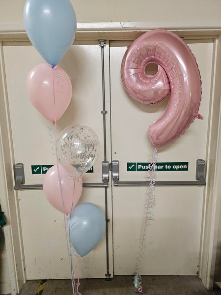26 Inch Pastel Pink Number 9 Foil Balloon
