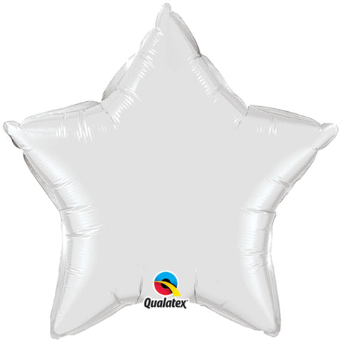 20 Inch White Star Foil Balloon