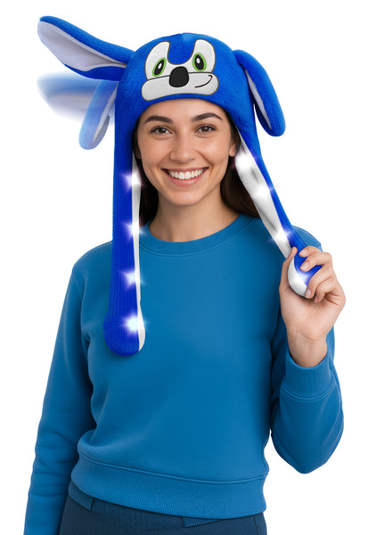 Blue Dog Flappy Hat with Lights