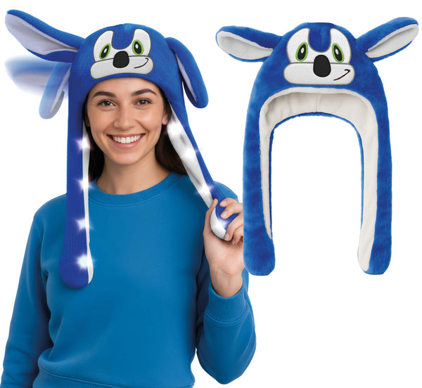 Blue Dog Flappy Hat with Lights