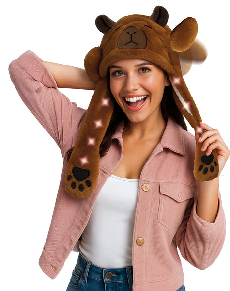 Capybara Flappy Hat with Lights