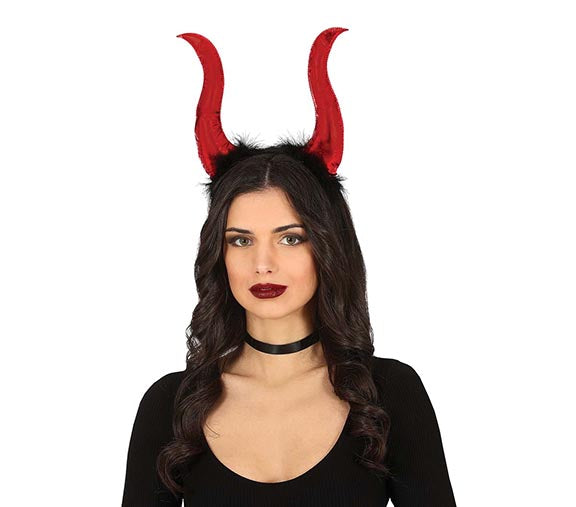 Long Metallic Red Devil Horns