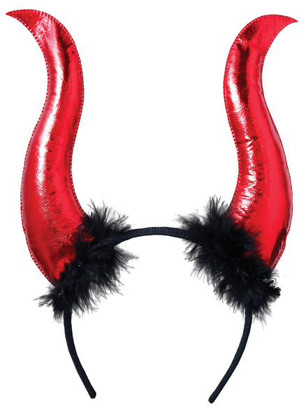 Long Metallic Red Devil Horns