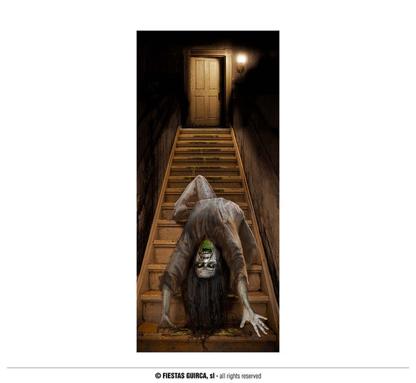 Zombie on the Stairs Halloween Door Poster