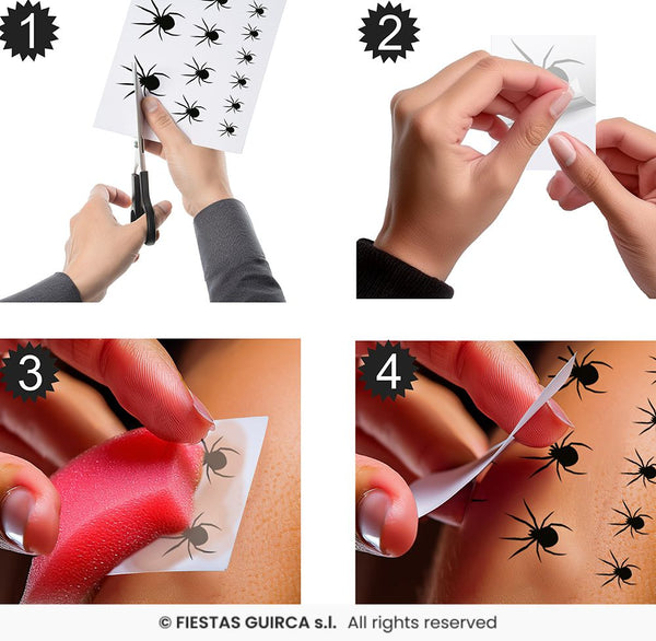 Halloween Spider Temporary Tattoo Transfers