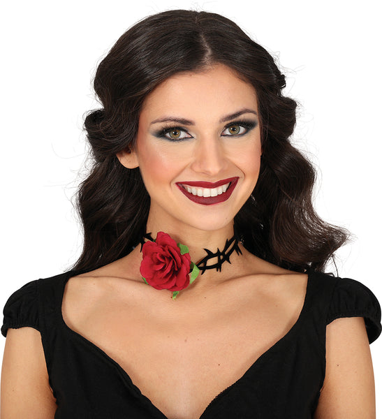 Rose Choker with Thorns