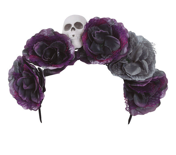 Grey Day of the Dead Headband