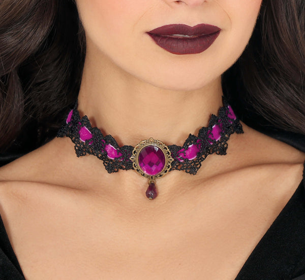Lace Purple Choker