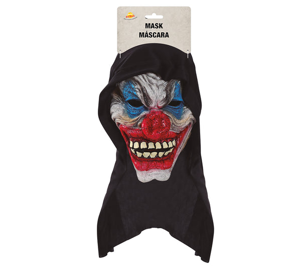 Black Hooded Halloween Clown Mask