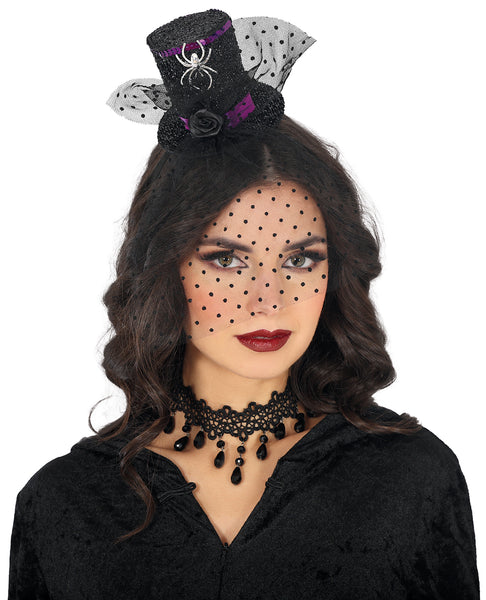 Mini Halloween Top Hat with Veil