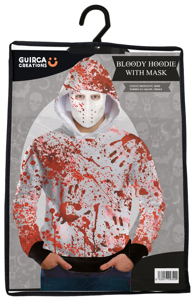 Adults' Bloody Halloween Hoodie and Mask