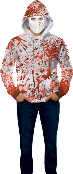 Adults' Bloody Halloween Hoodie and Mask