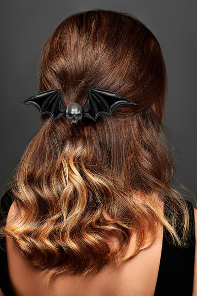 Bat Winged Skull Hair Clip