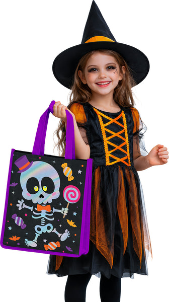 Metallic Skeleton Halloween Bag