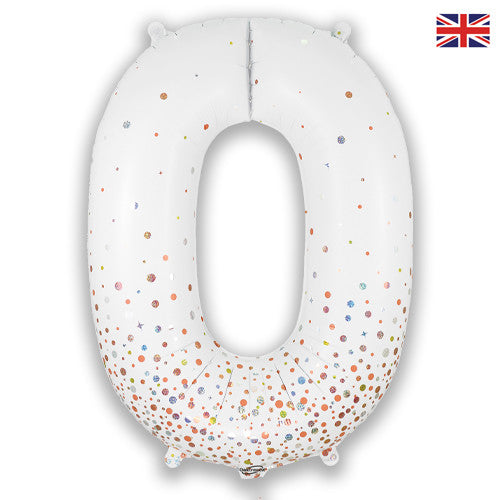 34 Inch Sparkling Fizz Number 0 Foil Balloon