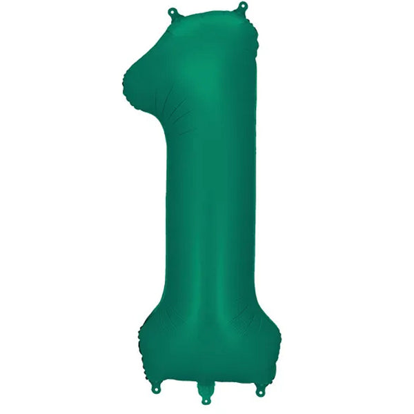 34 inch Bottle Green Number 1 Foil Balloon