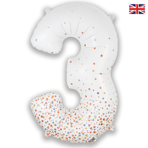 34 Inch Sparkling Fizz Number 3 Foil Balloon