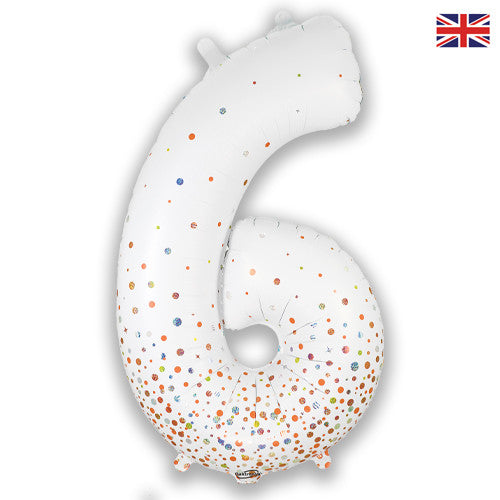 34 Inch Sparkling Fizz Number 6 Foil Balloon