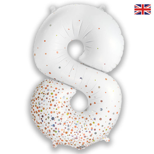 34 Inch Sparkling Fizz Number 8 Foil Balloon