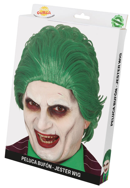 Scary Green Jester Wig