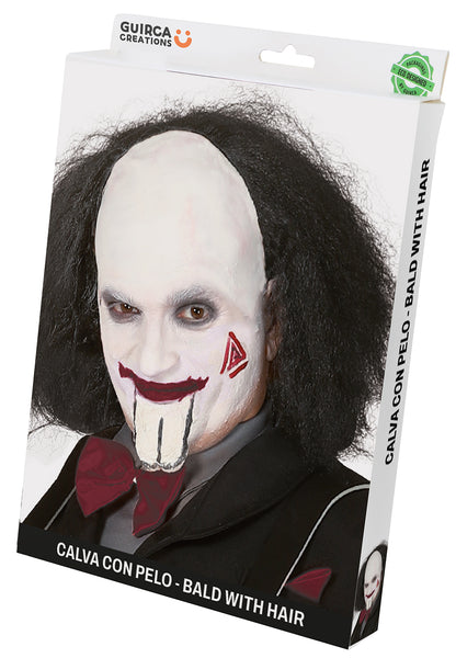 Black & White Bald Cap Wig