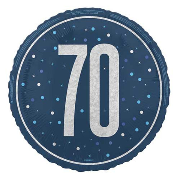18 Inch 70th Birthday Glitz Navy Foil Balloon
