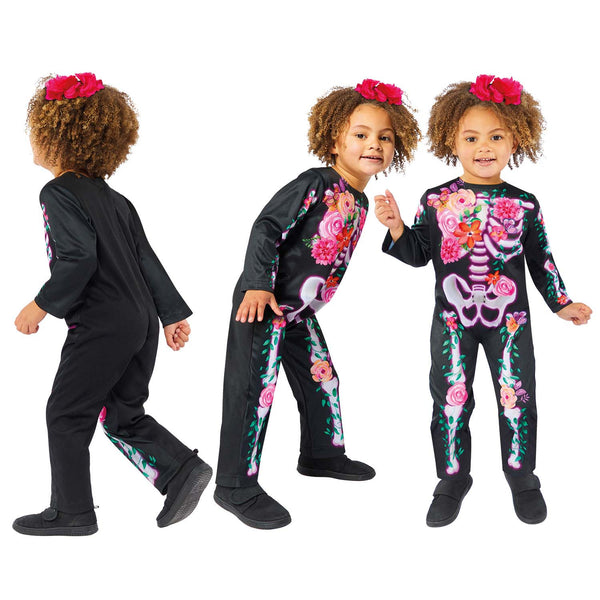 Floral Toddler Skeleton Costume