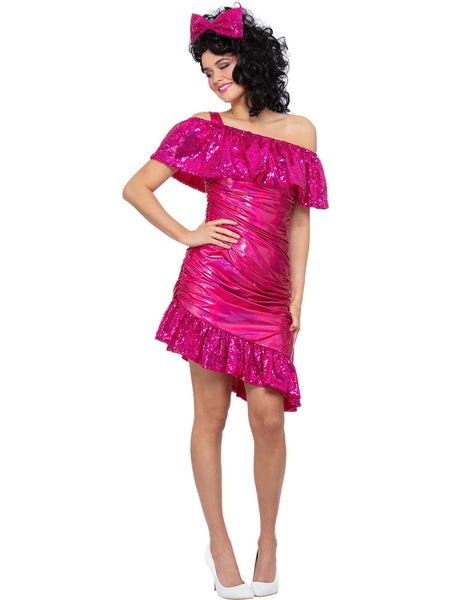 80s Pink Sparkle Cocktail Dress Costume