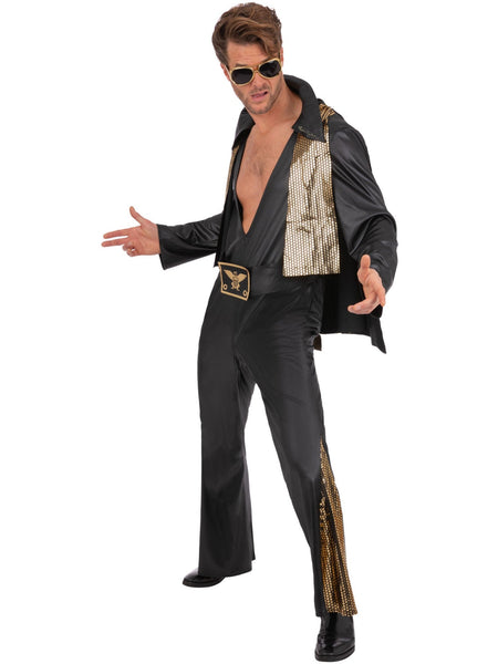 Elvis Black Jumpsuit Costume