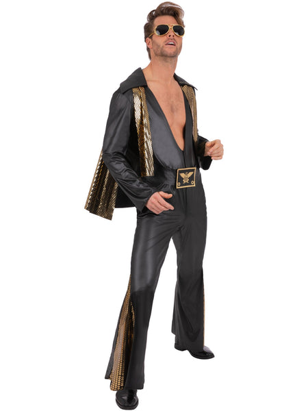 Elvis Black Jumpsuit Costume