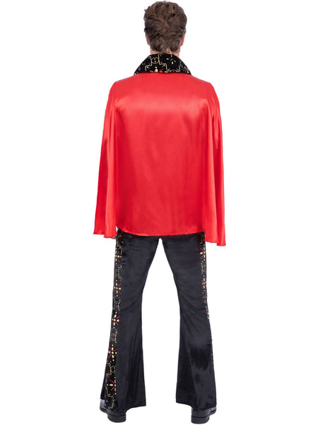 Elvis Black Printed Jumpsuit Costume